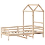 vidaXL Lit de jour avec toit sans matelas 90x200 cm bois massif