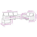 vidaXL Ensemble de canapés 3 Pièces avec coussins Taupe Tissu