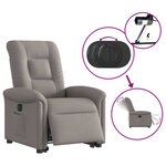 vidaXL Fauteuil inclinable électrique taupe tissu
