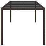 vidaXL Table de jardin pour repas Marron 250 x 100 x 75 cm Poly rotin