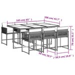 vidaXL Ensemble à manger de jardin coussins 7Pièces Noir Résine tressée