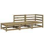 vidaXL Canapé de jardin et repose-pieds 2 places bois de pin imprégné