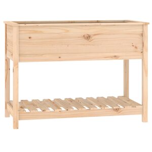 vidaXL Jardinière avec étagère 111 5x54x81 cm Bois massif de pin
