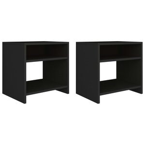 vidaXL Tables de chevet 2 Pièces Noir 40x30x40 cm Bois d'ingénierie