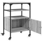 vidaXL Support d'imprimante à 3 niveaux sonoma gris 50x40x76 cm