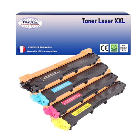 4 Toners compatibles avec Brother TN241 TN245 pour  Brother DCP-9020CDW  DCP-9022CDW (Noir+Couleur) - T3AZUR