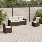 vidaXL Salon de jardin avec coussins 5 Pièces marron résine tressée