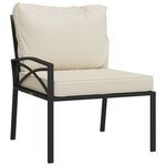 Salon de jardin meuble d'extérieur ensemble de mobilier 7 pièces avec coussins sable acier 02_0017333