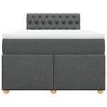 vidaXL Sommier à lattes de lit avec matelas Gris foncé 120x200cm Tissu