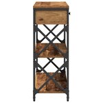 Table Console vidaXL en bois ancien 75x28x75 cm en bois d'ingénierie et acier