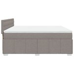 vidaXL Sommier à lattes de lit avec matelas Taupe 180x200 cm Tissu