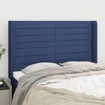 vidaXL Tête de lit avec oreilles Bleu 147x16x118/128 cm Tissu