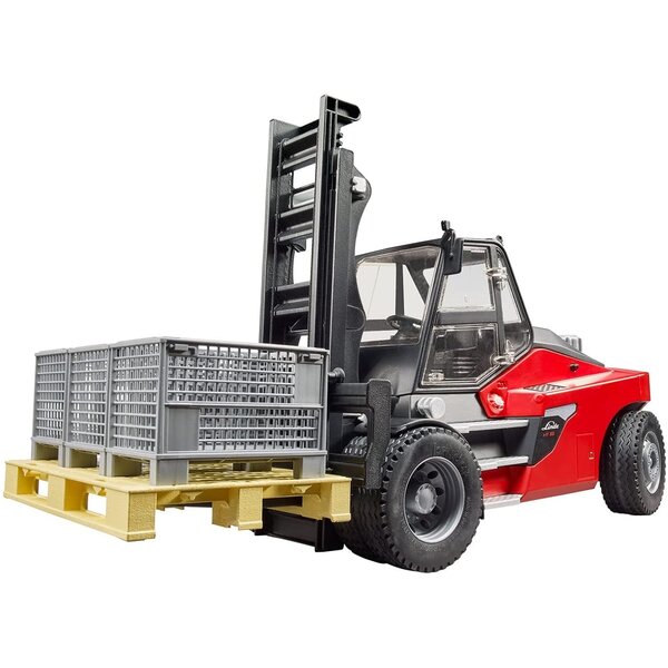 Bruder 02513 - Chariot élévateur Linde HT160D avec palette et 3 gitterbox