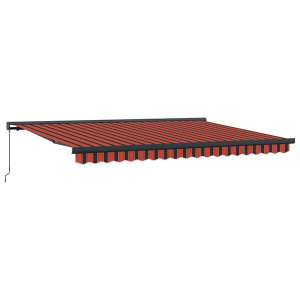 vidaXL Auvent Rétractable Rouge et Noir 450 × 300 cm Tissu et Métal