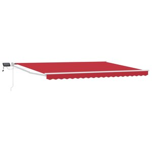 vidaXL Store rétractable manuel avec LEDs Rouge et Blanc 4 × 3 m