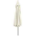 vidaXL Parasol d'extérieur avec mât en métal 390 cm blanc sable