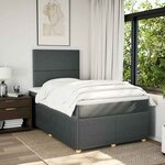 vidaXL Sommier à lattes de lit avec matelas Gris foncé 120x200cm Tissu