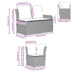 vidaXL 2 pc Sofa de jardin avec accoudoirs et sofa d'angle Rotin PE