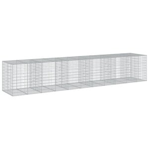 vidaXL Panier gabion avec couvercle 550x100x100 cm fer galvanisé