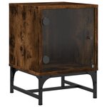 vidaXL Tables de chevet et portes vitrées 2 Pièces chêne fumé 35x37x50 cm