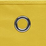 vidaXL Boîtes de rangement et couvercles 4 Pièces Jaune 32x32x32 cm Tissu