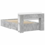 vidaXL Cadre de lit avec rangement Gris béton 75 x 190 cm