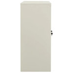 Armoire de bureau gris clair 90 x 40 x 90 cm avec 2 étagères réglables design iconique en acier gris clair 02_0046803