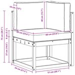 vidaXL Canapé d'angle extérieur Bois d'Acacia Massif Blanc