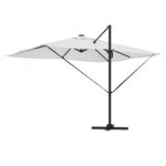 vidaXL Parasol déporté avec LED Sable 352x251x265 cm Aluminium