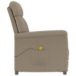 vidaXL Chaise de massage avec coussin Taupe 70.5 x 96.5 x 95 cm tissu