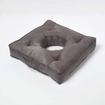 Coussin bouée rehausseur en suédine Gris  50 x 50 x 10 cm - HOMESCAPES