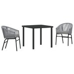 vidaXL Ensemble de jardin 3 pièces Grey Poly Rattan