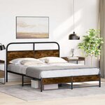 vidaXL Cadre de lit sans matelas 150x200 cm chêne fumé bois ingénierie