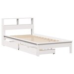 vidaXL Lit bibliothèque sans matelas blanc 90x190cm bois de pin massif