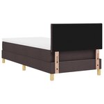 vidaXL Lit à ressorts avec matelas Marron Foncé 90x200 cm Tissu
