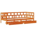 vidaXL Lit de jour avec tiroirs sans matelas cire marron 90x200cm bois