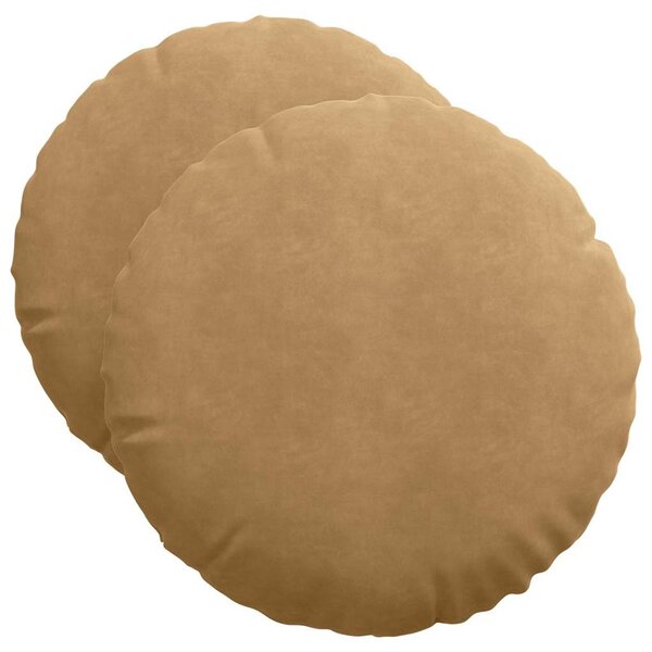 vidaXL Coussins de siège 2 pc Velours Marron Ø50 x 19 cm