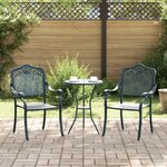 Chaises de jardin vidaXL 2 pièces en aluminium vert