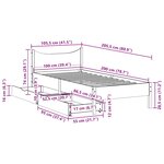 vidaXL Cadre de lit avec tiroirs blanc 100x200 cm bois massif de pin