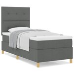 vidaXL Lit à ressorts avec matelas Gris foncé 80 x 200 cm tissu