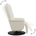 vidaXL Fauteuil inclinable avec repose-pieds crème similicuir