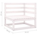 vidaXL Canapé d'angle de jardin blanc bois de pin massif
