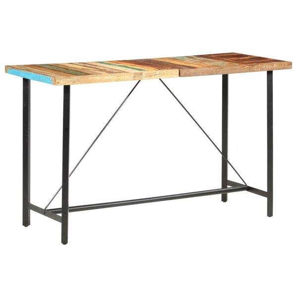 vidaXL Table de bar 180x70x107 cm Bois de récupération solide