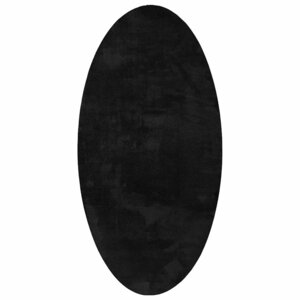 vidaXL Tapis HUARTE Noir 150 x 80 cm 100  Polyester