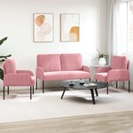 vidaXL Ensembles de canapés 3 Pièces Rose 115 x 56 x 80 cm Contreplaqué