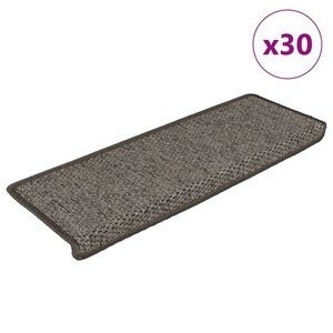 vidaXL Tapis d'escalier autocollants 30 Pièces 65x21x4 cm gris et beige