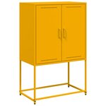 vidaXL Buffet haut jaune moutarde 68 5x38 5x107 cm acier