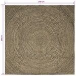 vidaXL Tapis de surface Naturel et noir 240 x 240 cm Jute
