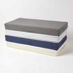Coussin d'assise déhoussable pour canapé 2 places en coton  Bleu marine - HOMESCAPES