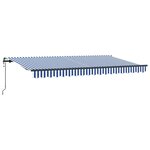 vidaXL Auvent Rétractable Bleu et Blanc 350 x 200 cm